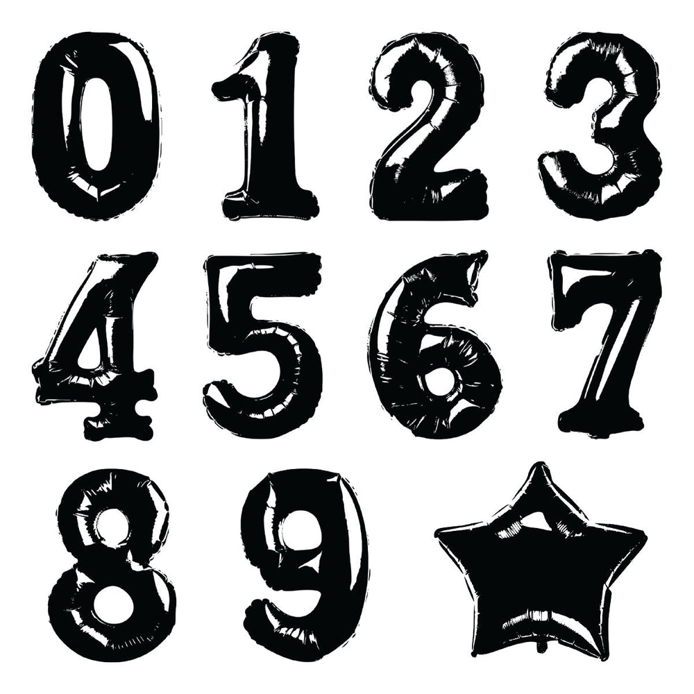 Number Balloons Cling Rubber Stamp and Die Bundle by Simon Hurley