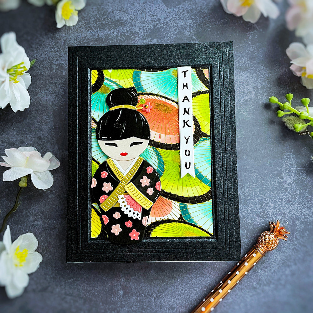Kokeshi Dolls Etched Dies by Alex Syberia Designs