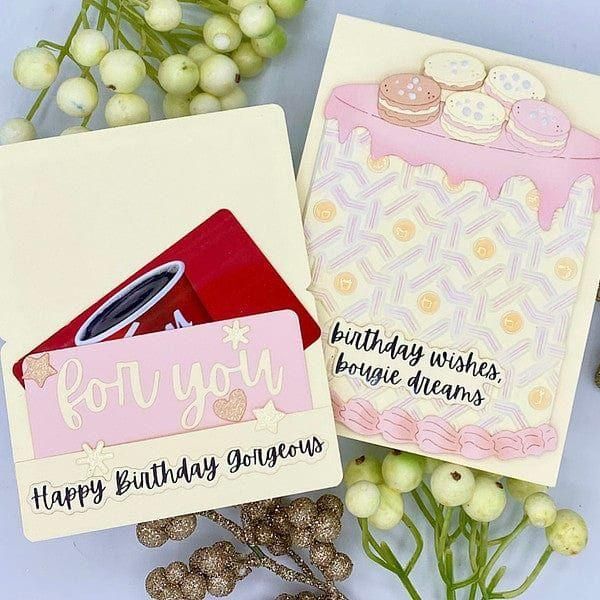 Bougie Birthday Sentiments Press Plate & Die Set from the Bougie Birthday Collection by Nina Boettcher
