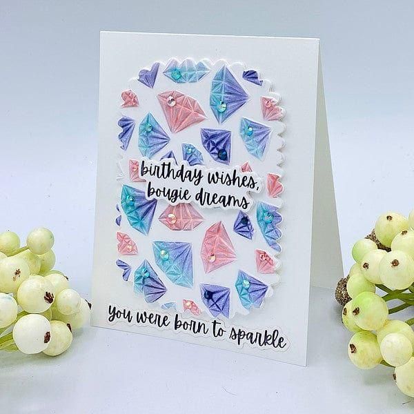 Bougie Birthday Sentiments Press Plate & Die Set from the Bougie Birthday Collection by Nina Boettcher