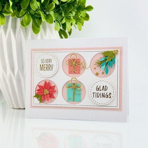 Festive Circle Sentiments Press Plates & Die Set by Lisa Horton