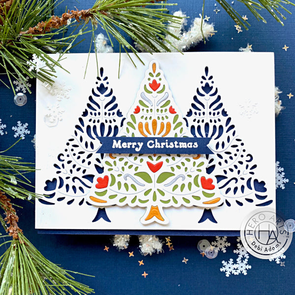 Floral Holiday Tree Fancy Dies