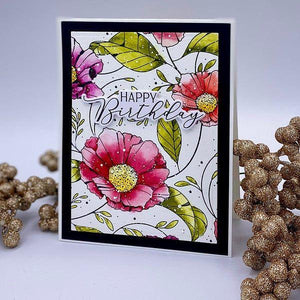 Cosmos Backdrop BetterPress and Stencil Bundle from the Pressed Posies Collection