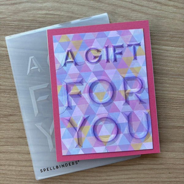 Beveled A Gift for You A2 Cardfront 3D Embossing Folder