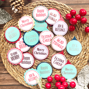 Festive Circle Sentiments Press Plates & Die Set by Lisa Horton