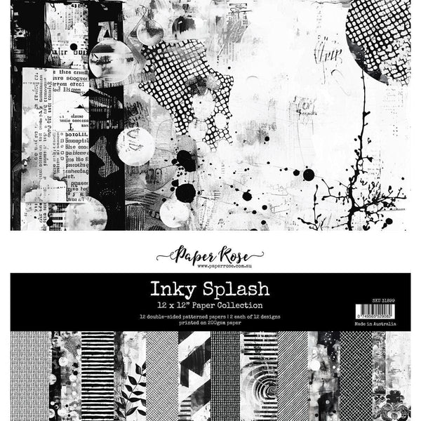 Paper Rose - Inky Splash 12x12 Paper Collection