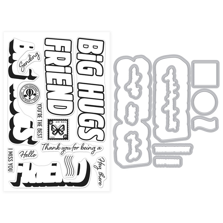 Sending Big Hugs Stamp & Cut Set of the Month - July 2025