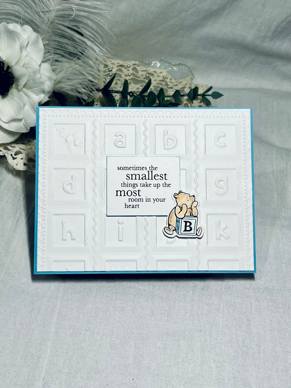 Classic Pooh Baby Blocks 3D Embossing Folder with Simple Stories