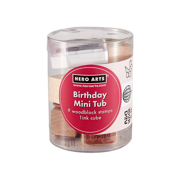 Birthday Mini Tub Woodblock Stamps