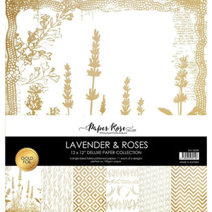 Paper Rose - Gold Foil Lavender & Roses 12x12 Deluxe Paper Collection