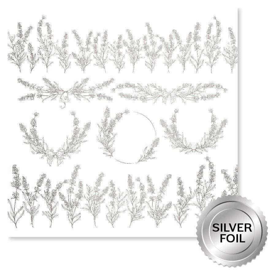 Paper Rose - Silver Foil Lavender & Roses 12x12 Deluxe Paper Collection