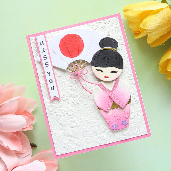 Kokeshi Dolls BetterPress Plate & Die Set by Alex Syberia Designs