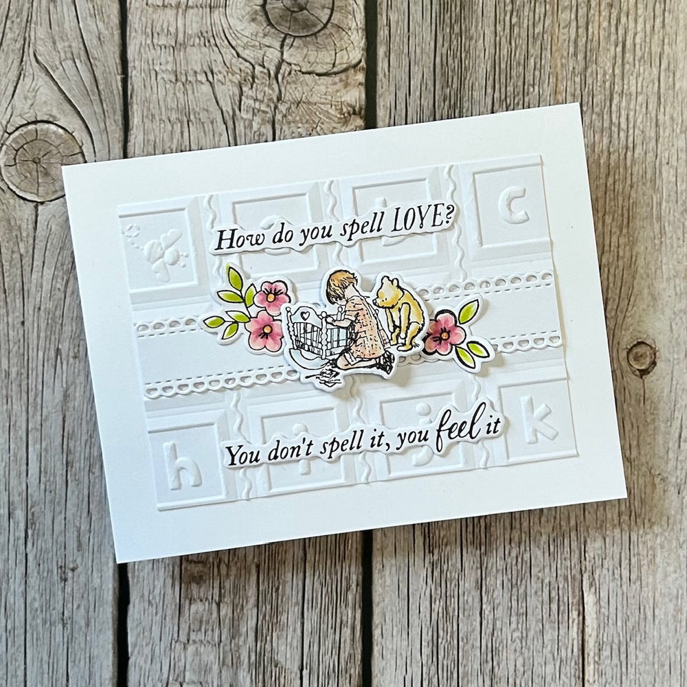 Classic Pooh Baby Blocks 3D Embossing Folder with Simple Stories