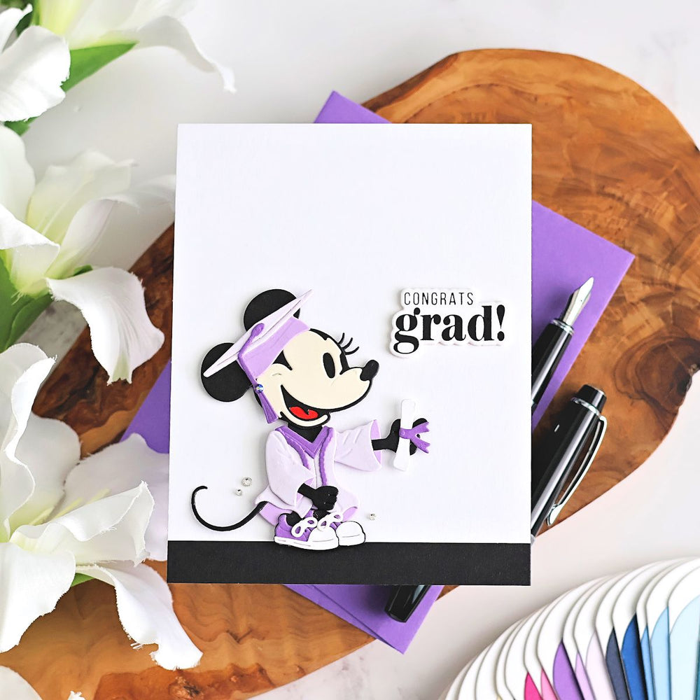 Classic Mouse Graduation Sentiments Press + Foil Plate & Die Set