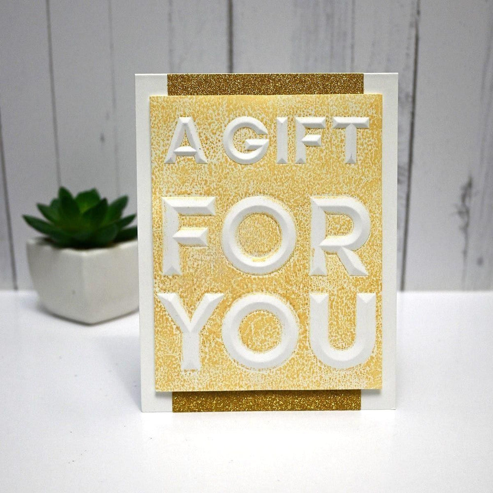 Beveled A Gift for You A2 Cardfront 3D Embossing Folder