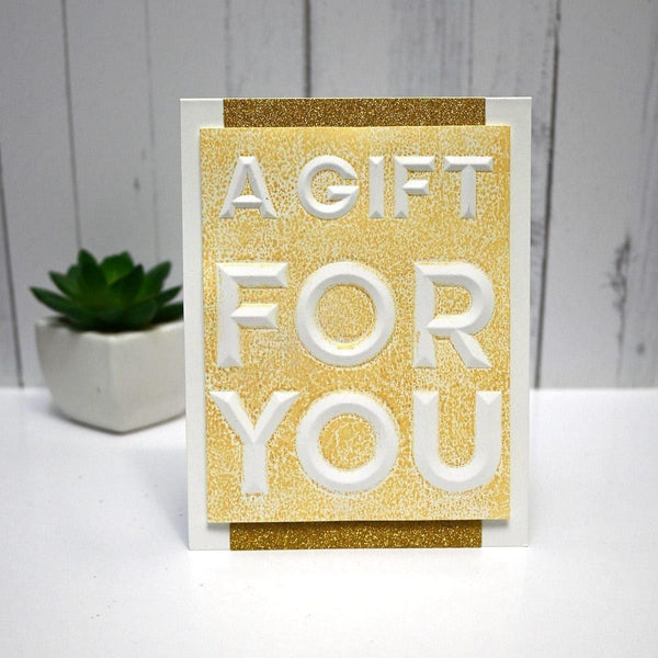 Beveled A Gift for You A2 Cardfront 3D Embossing Folder