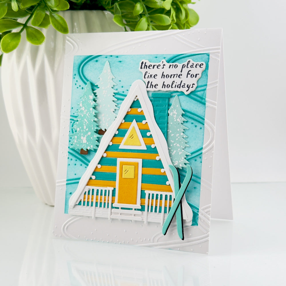 Ski Lodge Etched Dies by Simon Hurley