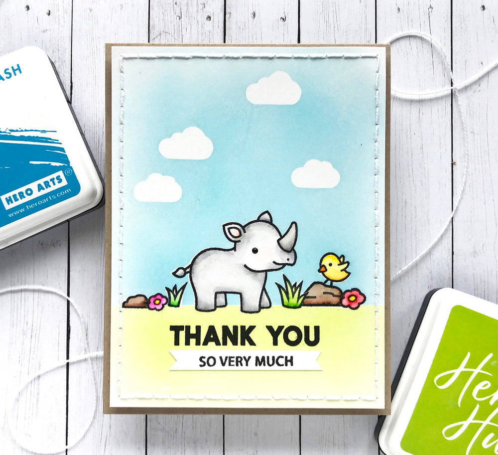 Hero Arts + Lawn Fawn Big Thanks & Lawn Cuts