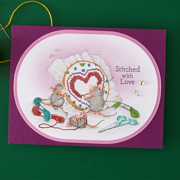Stitched with Love Cling Rubber Stamps by House-Mouse