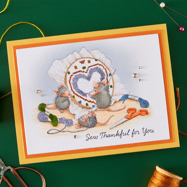 Stitched with Love Cling Rubber Stamps by House-Mouse
