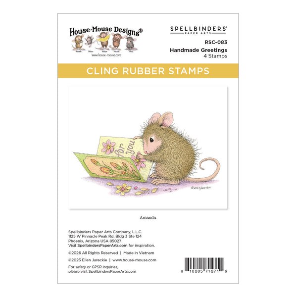 House-Mouse Handmade Greetings Cling Rubber Stamp Set