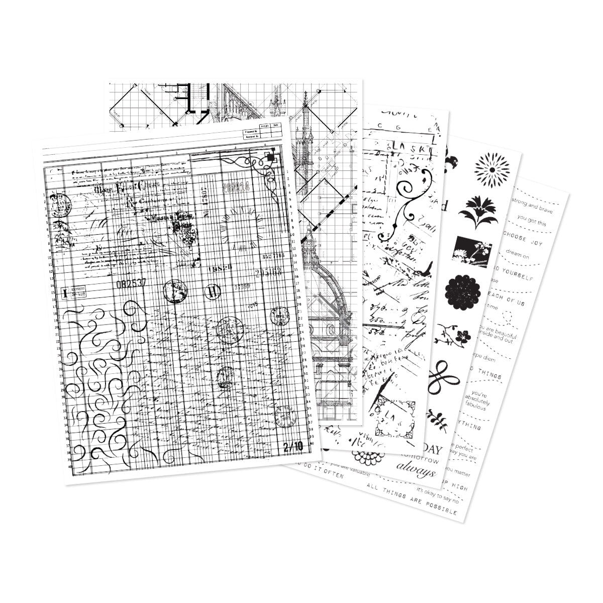 Grids & Icons Mixed Media Hero Transfers Grids & Icons Mixed Media Hero Transfers