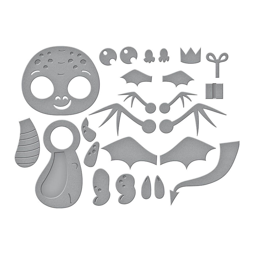 Dancin' Birthday Dragon Etched Dies