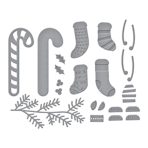 Faux Embroidered Stockings Etched Dies from the Nichol's Needlework Collection by Nichol Spohr