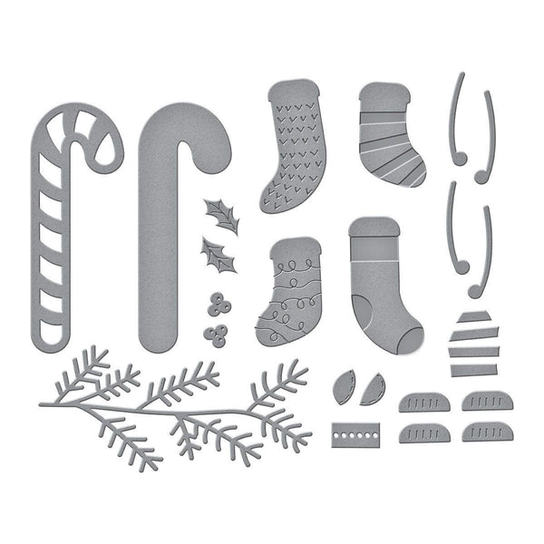 Faux Embroidered Stockings Etched Dies from the Nichol's Needlework Collection by Nichol Spohr