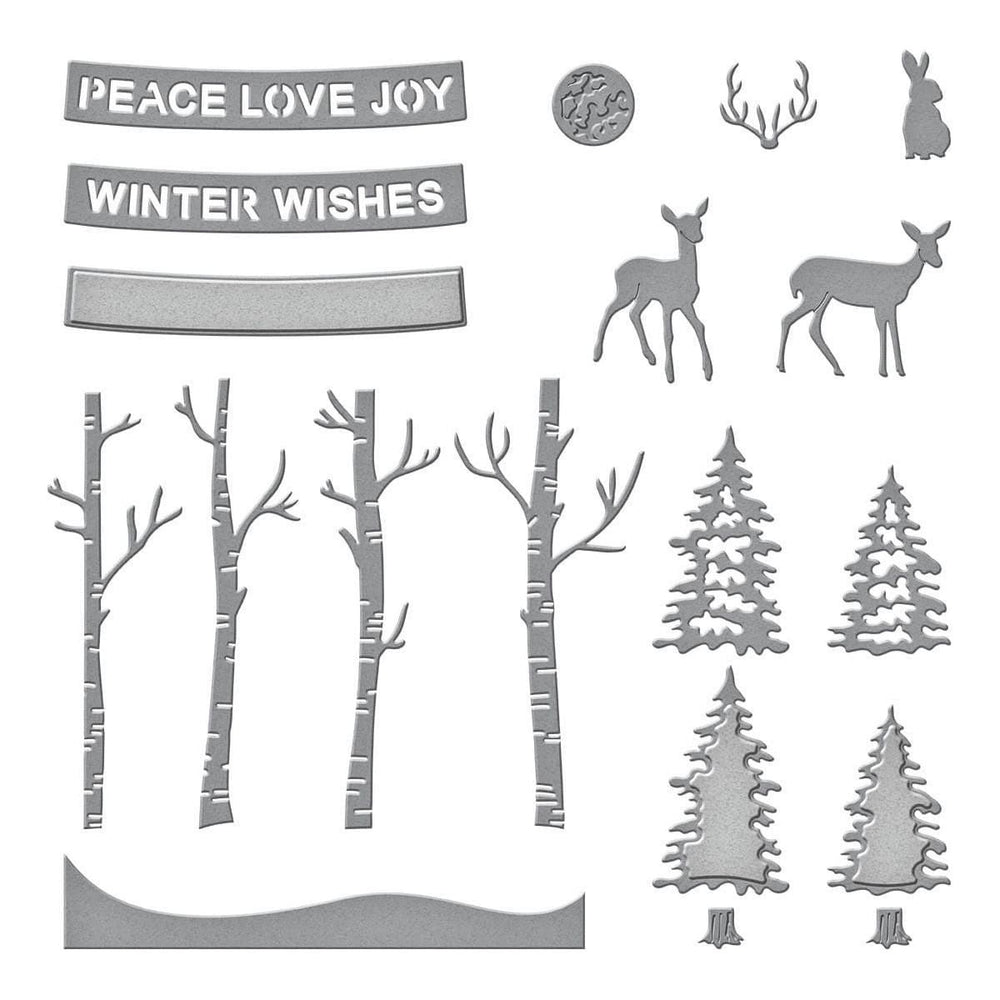 Woodland Scene Etched Dies by Simon Hurley