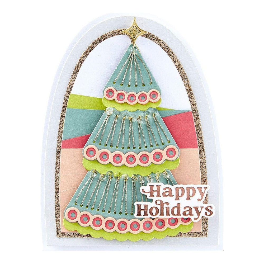 Stitched Holiday Tree Etched Dies from the Stitched Bright Collection