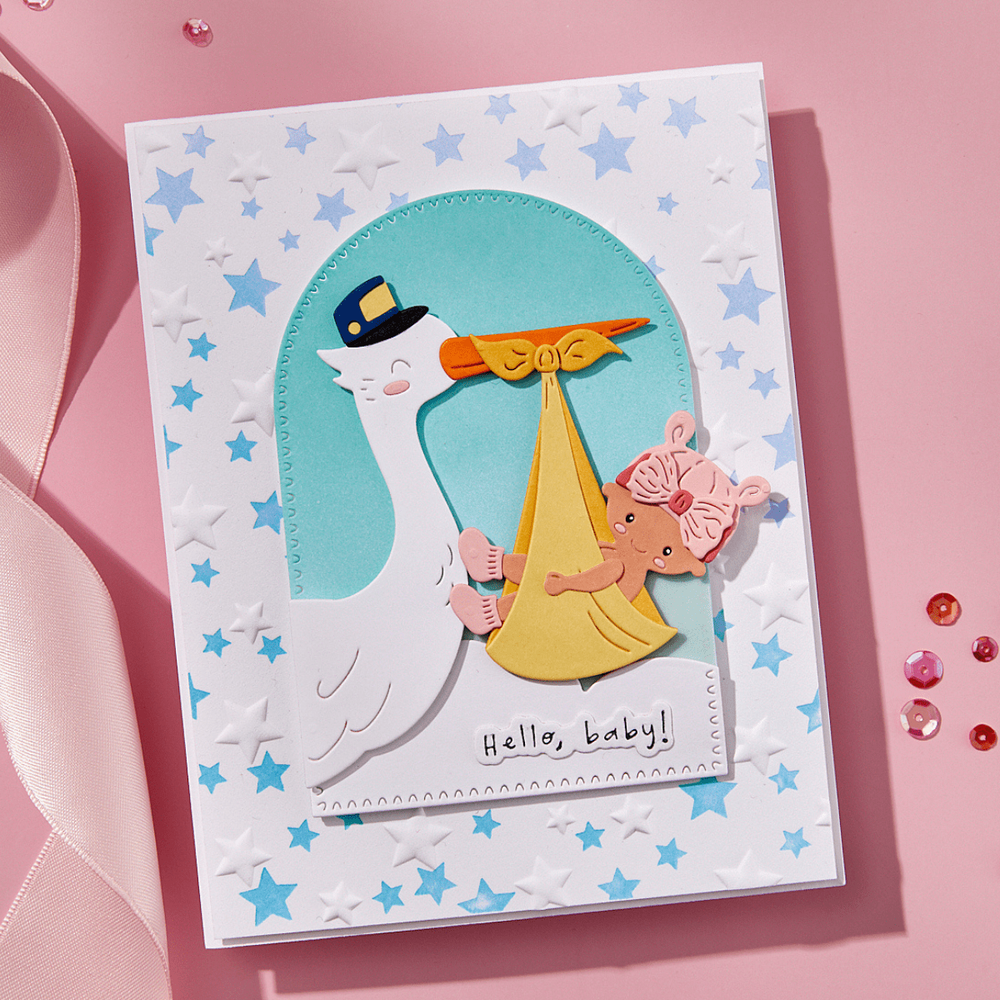 Wishing and Falling Stars 3D Embossing Folder and BetterPress Bundle