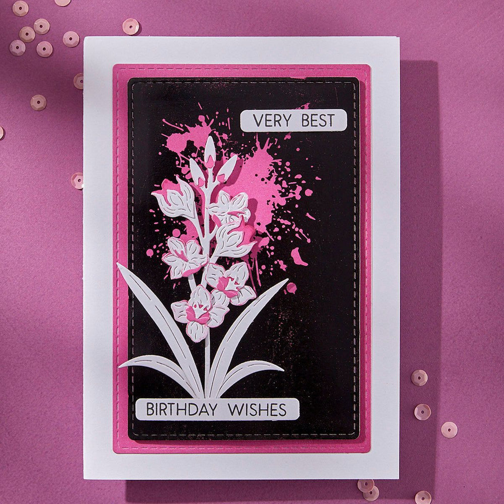Layered Gladiolus Etched Dies by Lisa Horton