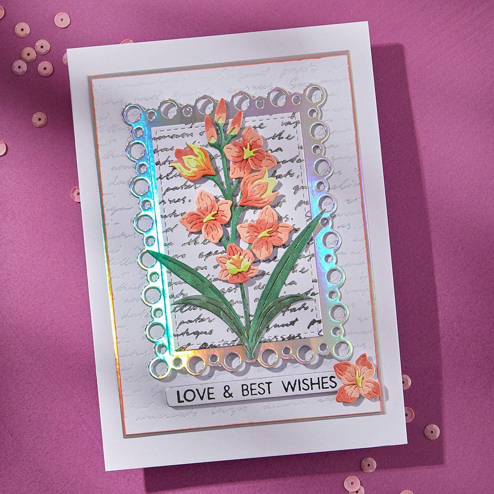 Layered Gladiolus Etched Dies by Lisa Horton