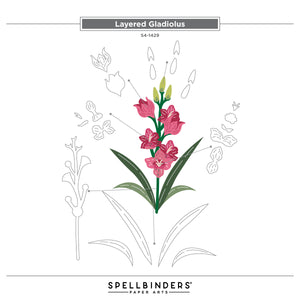Layered Gladiolus Etched Dies by Lisa Horton
