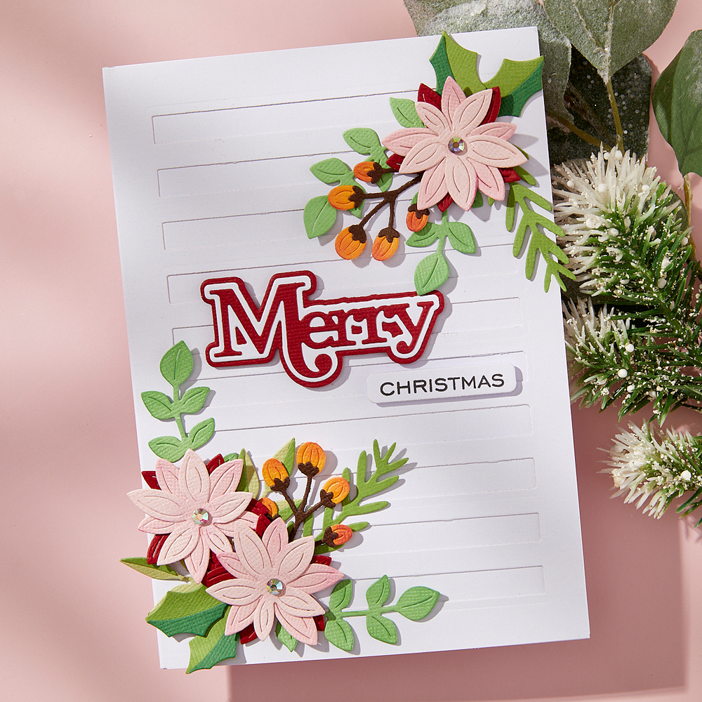Merry Sentiments Clear Stamp & Die Set by Lisa Horton