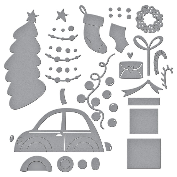Yuletide Ride Etched Dies