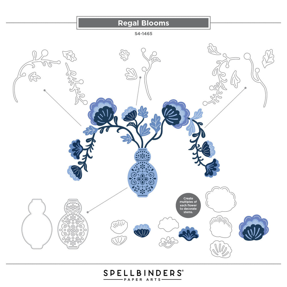 Regal Blooms Etched Dies