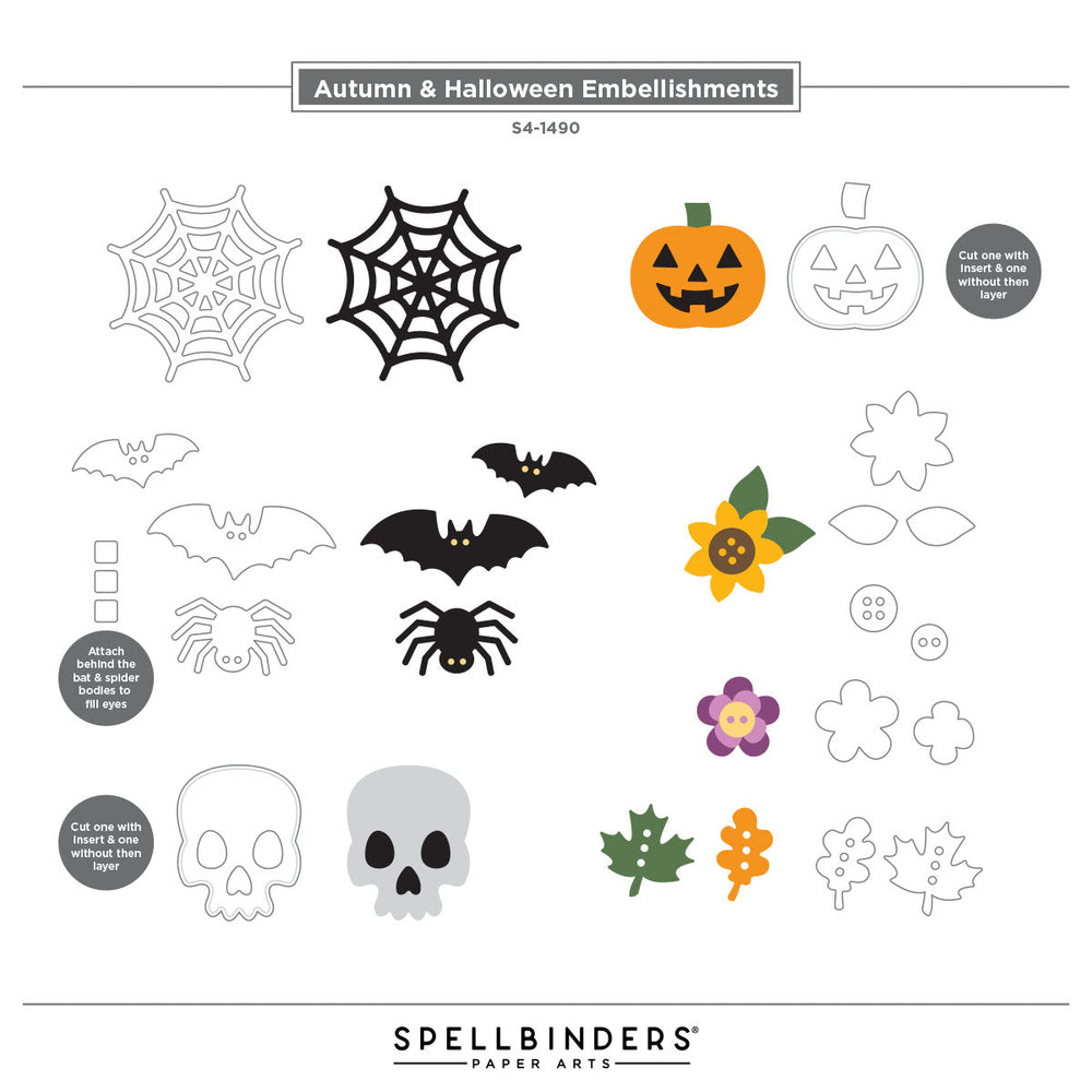 Autumn & Halloween Embellishments Etched Dies by Sandi MacIver