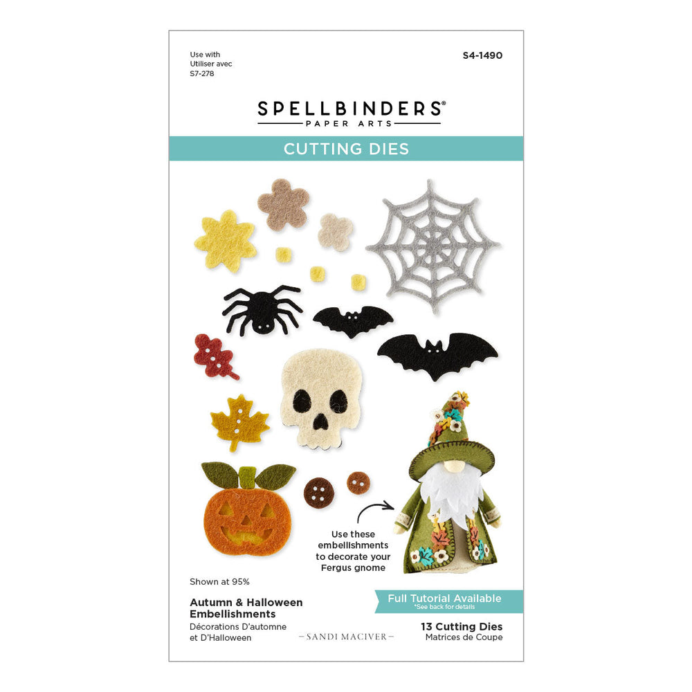 Autumn & Halloween Embellishments Etched Dies by Sandi MacIver