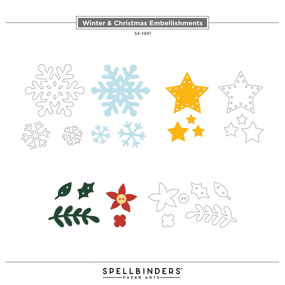 Winter & Christmas Embellishments Etched Dies by Sandi MacIver