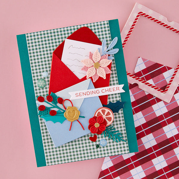 Holiday Banner Greetings Press + Foil Plate & Die Set