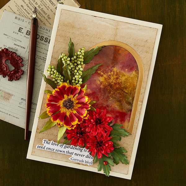 The Cottage Garden Sentiments Press + Foil Plate & Die Set by Susan Tierney-Cockburn
