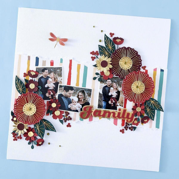 Stitched Petal Bloom Etched Dies from the Storytelling by Spellbinders Scrapbooking Collection