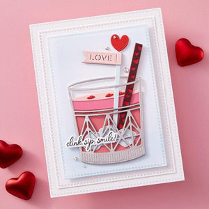 Valentine Happy Hour Sentiments BetterPress Plate & Die Set