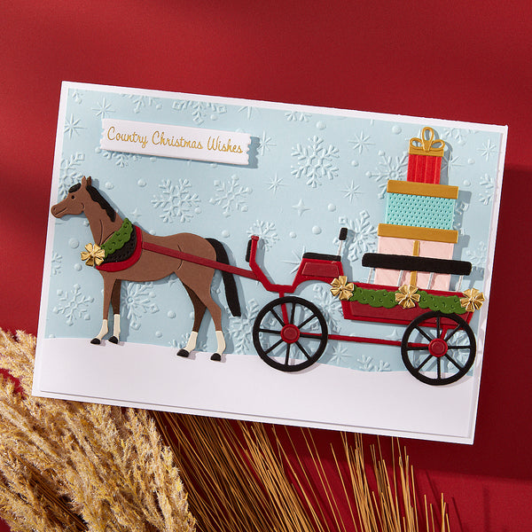 Christmas Horse-Drawn Wagon Etched Dies by Annie Williams