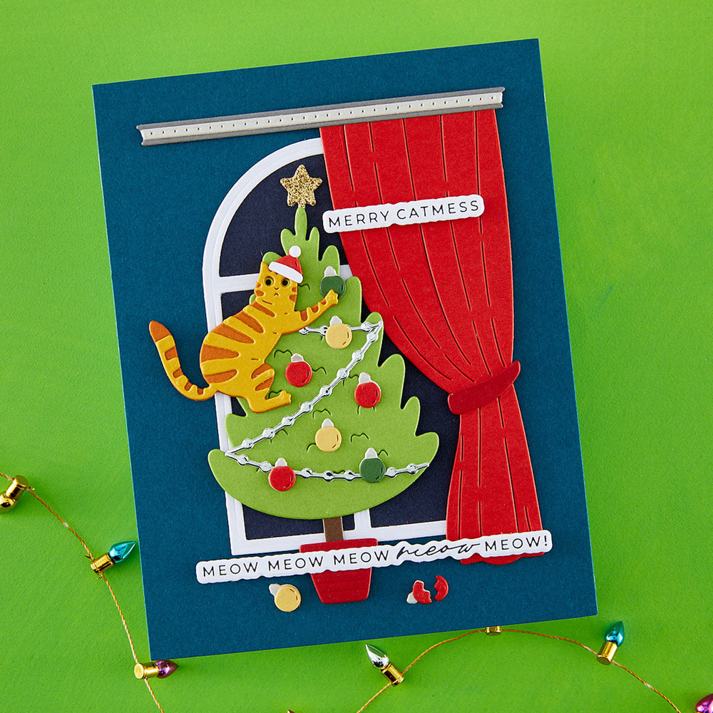 Meowy Christmas Sentiments Press + Foil Plates & Die Set by Yana Smakula
