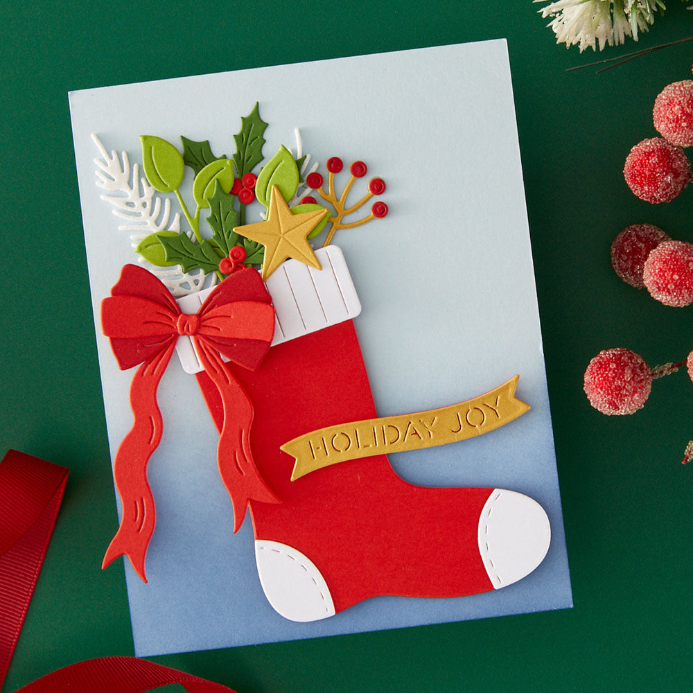Old-Fashioned Christmas Stocking Etched Dies with Simple Stories