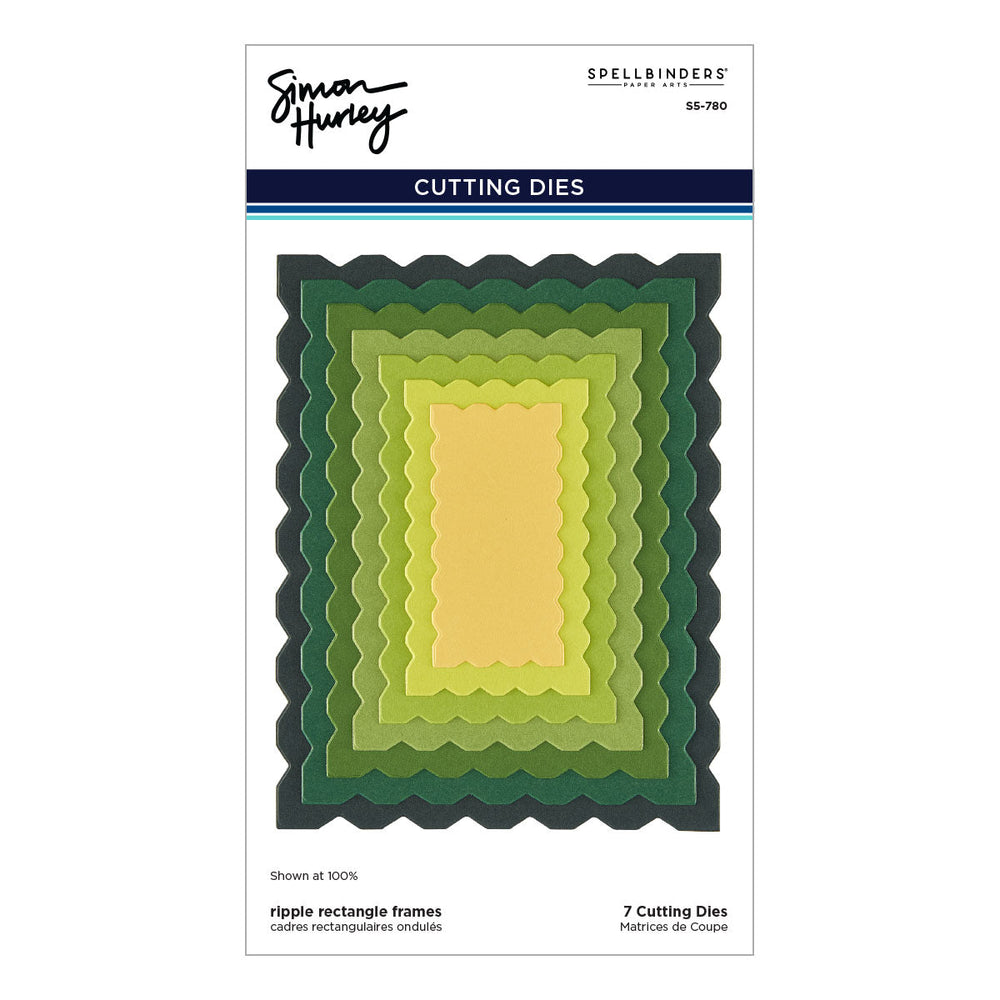 Ripple Rectangle Frames Etched Dies by Simon Hurley