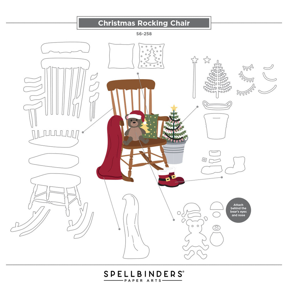 Christmas Rocking Chair Etched Dies by Annie Williams